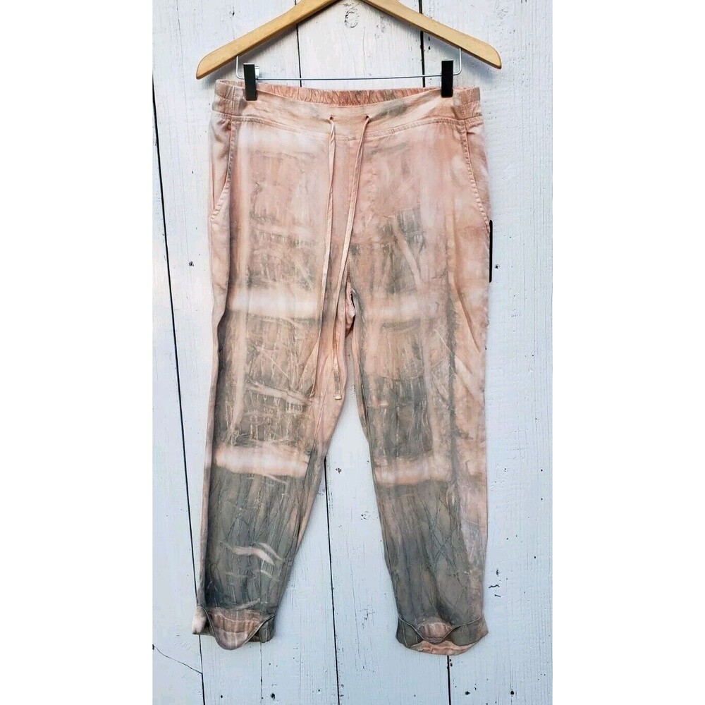 XCVI Women's Pink Tie Dye Drawstring Relaxed Cuffed Cropped Sweatpants Sz XS